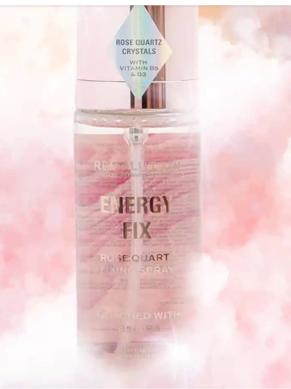 Revolution Energy Fix REAL Rose Quartz Pieces Fixing Spray
